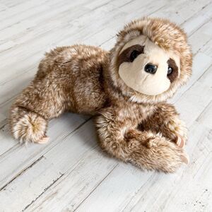 Douglas Simona Sloth Plush 13” Stuffed Animal Brown Soft Cuddle Toy # 3715